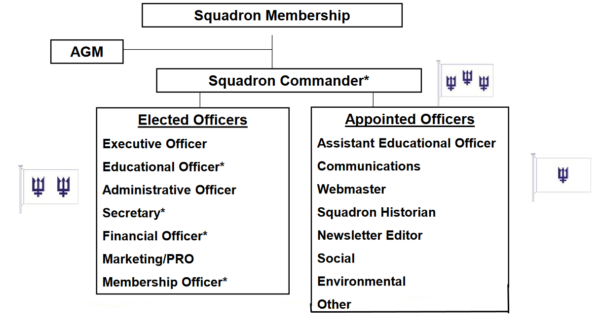 Squadron Organization Chart with officer Penants