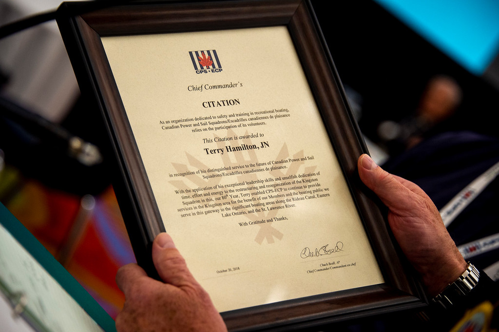 Member receiving a Chief Commander's Citation