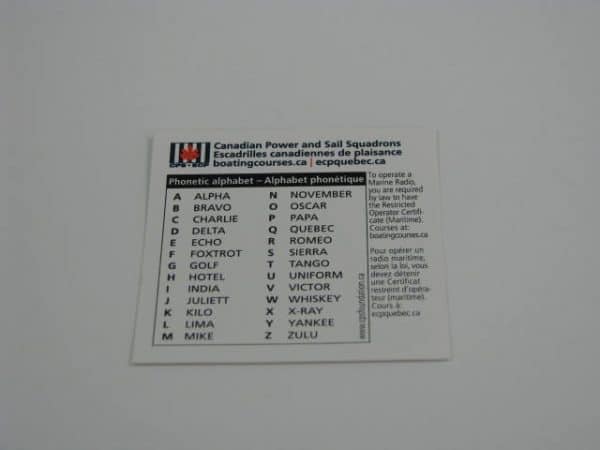 VHF Radio Decals - Bilingual - Bundle of 50